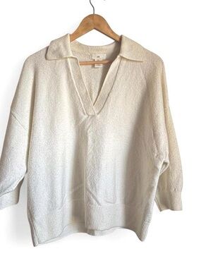 H&M Cream Scoop-Collar Lightweight Knit Sweater Women’s Size Medium